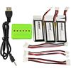 ZYGY Lipo Batterie 3.7V 350mAh x3+ 3 in 1 Batteria Caricabatterie per RC radiocomandato Quadcopter UDI U818A WiFi FPV U845A U945 RC Quadcopter Drone UAV Batterie