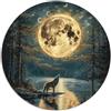 NTBSDVKDO Lupi al chiaro di luna, puzzle rotondo da 1000 pezzi, per adulti e bambini, puzzle di animali unici e unici, giochi di sfida, 1000 pezzi (67,5 x 67,5 cm)