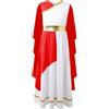 Miaeowve Grecia Romana Dea Costume di Carnevale Bambini Ragazze A Maniche Lunghe Abiti Athena Scollo A V Romano Olimpia Toga Abiti Da Festa Festa Rosso 146-152