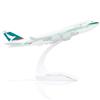 QIYUMOKE 1/400 747 Modellino in Metallo Pressofuso Cathay Pacific B747 con Supporto (15 cm L) Aeroplano Boeing 747 in Lega, Regalo per Appassionati di Aviazione o Decorazione da Scrivania