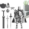 Generic Action figure medievali - Modello di azione cavaliere medievale multi-articolato, statuetta mobile da tavolo con figure di azione medievale staccabile, modello di azioni cavaliere, base multi-unibile