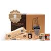GUSTOEMILIA Cesta Gourmet con Formaggio, Miele e Aceto Balsamico - Parmigiano Reggiano (3 x 1 kg), Miele (2 x 250 g) e Aceto Balsamico