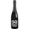 Bottle-Up Bottiglia di Prosecco D.O.C. Extra Dry 0.75 lt., per idea regalo di compleanno 50 anni per lui e per lei, tanti auguri con etichetta in argento (Argento, 50)