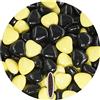 EinsSein 1kg Confetti di Cuore al cioccolato Mix mezzo giallo-nero lucido cuoricini matrimonio confettata confetto battesimo comunione cresima nascita confettis alla laurea decorazioni bimba