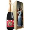 Bottle-Up Regalo San Valentino - Prosecco DOC personalizzato e cassa legno - Idea regalo per innamorati, bomboniere, anniversario di fidanzamento e di matrimonio (Foto e testo, Il Bacio di Hayez)