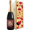 Bottle-Up Regalo San Valentino - Prosecco DOC personalizzato e cassa legno - Idea regalo per innamorati, bomboniere, anniversario di fidanzamento e di matrimonio (Foto e testo, Love)