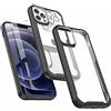 ORETECH per Cover iPhone 12 Pro Max, [2 Pezzi Pellicola Protettiva in Vetro Temperato & 1 Pezzi Pellicola Fotocamera] Antiurto Ultra Sottile Hard PC Silicone Custodia iPhone 12 Pro Max Cover - Nero