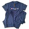 Navigare Pigiama Uomo Tre Pezzi Mezze Maniche Pantalone Corto + Lungo Serafino Art. B2141200T (Grigio Melange, 50/L)