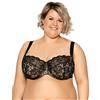 Gaia 534M Chantal Affascinante Reggiseno Soffice con Motivo Floreale, Nero-Beige,7I
