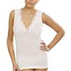 VAJOLET BY SELINA Canottiera Donna Intimo in Misto Lana E Pizzo Spalla Larga SL6386 Misure 3-4-5-6-7-8 Bianco E Nero (5 XL IT Donna, Nero)