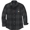 Carhartt Camicia a quadri da uomo a maniche lunghe in flanella pesante vestibilità ampia, Navy, XX-Large