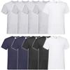 Fruit of the Loom, T-shirt da uomo con scollo a V Valueweight (confezione da 10), 4grigio/2bianco-ner2navy, XL