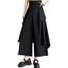ellazhu Pantaloni Harem da Donna Oversize Irregolari a Cavallo Basso Gamba Larga Hakama Coulisse Pantaloni Harem GZ194 A, Nero, S/XL