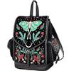 Restyle Equinozio autunnale Zaino Borsa ricamata con fungo falena gotica