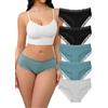 Hialegion Mutandine Donna in Cotone e Pizzo Traspiranti Eleganti con Inserti in Pizzo a Vita Media Multipack L