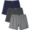 Separatec Boxer da uomo in cotone pettinato, morbidi e rinfrescanti, in maglia traspirante, con chiusura a bottone, confezione da 3, blu scuro + grigio scuro + grigio medio, Large