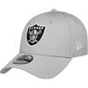 New Era Cappellino 9Forty Raiders Side PatchEra Berretto Baseball Curved Brim cap Taglia Unica - Grigio Chiaro