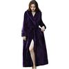 Generic Accappatoio lungo in pile per donna, caldo per l'inverno, vestaglia extra lunga in pile per donna, comoda vestaglia in flanella soffice con tasche, accappatoio sexy aderente per la notte, vestaglia in