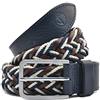 Seajure Cintura da uomo in corda nautica intrecciata Seajure e pelle blu navy, marrone e crema (95)