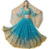 ZYACTU Danza del Ventre Aladdin Jasmine Princess Dress Up Party Halloween Performance Costumi Cosplay Outfits, 06-Vino Rosso, L