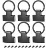 QUARKZMAN 6Pz 22mm/ 0,87 Ferramenta per Portachiavi con 20mm ID Ring Portachiavi per Borsa Portafoglio per Portachiavi Auto, Laccio Appendiabiti, Nero