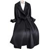 wkd-thvb Cappotto lungo in cashmere da donna con cintura, in lana, soprabito con cintura, giacca da esterno, taglia più, Nero , M