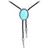 Joxevyia Bolo Cravatta da Uomo Vintage Cranio di Mucca Pelle Corda Western Cowboy Cravatta Vintage Bola Cravatta Regalo per Lui, Cravatta Bolo Ovale Blu, blue oval stone bolo tie