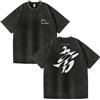 Generico Camicie in Cotone Streetwear Nero Lavato T-Shirt Album con Stampa GraffitiTshirt CHOOM for Uomo Donna(Washed7,S)