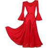 YDHTIZ Abito da ballo da sala da ballo Tango Foxtrot Gonna per allenamento di danza sociale Grande Swing Flamenco Costume da ballo, G, M