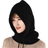 Bciopll Inverno Donne Multi-Funzionale Maglia Cashmere Lana Skullies Cappello Collare Set Berretti Cappelli Femminile Cappuccio Paraorecchie Sciarpa Cap, Nero , Etichettalia unica