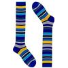 Gallo calza lunga uomo in cotone multirighe blu azzurro e giallo taglia unica 40-45