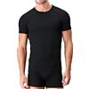 Liabel Maglietta Intima Uomo Felpata 3-6 Pezzi Girocollo Maglia Uomo in Caldo Cotone Pettinato, Maglia Intima Uomo Invernale 3868G (3 Pezzi Nero, L)