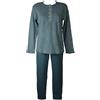 RAGNO Pigiama Donna Caldo Cotone Interlock Invernale Collo Serafino Manica Lunga Pantalone Lungo Articolo DR67N1, C56F Fantasia Real Teal Micro cravatier, Taglia 48