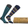 CALZE PRESTIGE (2 PAIA) Confezione regalo - Calze uomo lunghe in morbidissimo cotone pettinato - 100% made in (Brescia) Italy (A5)