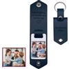hadefa Portachiavi in pelle personalizzato, portachiavi in pelle da uomo personalizzato con foto/testo, calendario inciso sul retro, regalo da uomo per festa del papà regalo di compleanno per papà,