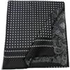 Avantgarde Sciarpa double seta lana nera uomo silk wool scarf doppia disegni bianchi grigi colore nero fantasia 2