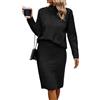 tinbarry Abito Completo Due Pezzi Maglione da Donna Top e Gonna Lunga in Maglia Aderente Set 2 Pezzi Set Lounge Girocollo Completo Maglione Lavorato A Maglia Abito in Maglia Abito in Lana Elegante