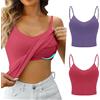 HEONSATI Canotta Leggera Donna Camicetta Sportiva Push Up Imbottita Canotta Donna Con Reggiseno Incorporato Magliette Scollo a V Comodi Estiva Canotta Casual Senza Maniche Vestibilità Sportivo Jogging