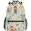 Kcldeci Zoo Alfabeto Carino Animali Bambini Zaino per Ragazzi Ragazze Scuola Elementare Scuola Asilo Bookbags Scuola Prescolare Sacchetto Del Libro Del Bambino Borse Da Viaggio