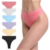 GAREDOB Perizoma a Vita Alta per Le Donne Pack 6 Plus Size Biancheria Intima Traspirante Morbido Elastico Cotone Spandex Mutandine Senza Cuciture