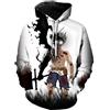 famesale Unisex Anime Black Clover Felpa con Cappuccio a Maniche Lunghe Casual Felpe con Cerniera Asta