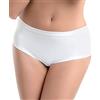 ROSSOPORPORA, Set da 6 Slip Donna Modello Midi in Cotone bielastico. Bianco L/5