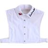 LoudSung Camicetta Staccabile Mezza Camicia Blusa Colletto Finto Colletto Falso Ricami per Donne Ragazze, Cuore d'amore, 48