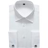 Generic Camicia da uomo con polsino francese formale per abito da lavoro, tinta unita, per feste maschili e smoking con gemelli, Twill bianco., 3XL