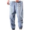 MAIAMY Jeans Strappati Estivi per Uomo Cargo alla Moda - Pantaloni Larghi in Vita Elastica Harem Hip-Hop in Denim