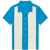 Candow Look Mens Short Sleeve Contrast Colour Button Down Shirts