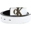 Calvin Klein Pelle cintura CKJ Monogram Mono Hardware Belt W110 Bright White bianco