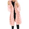 Vhersily Giacca da Donna in Finta Pelliccia Aperta sul Davanti Pelliccia Donna Cappotto Lunga Donna A Maniche Lunghe Capospalla Invernale con Cappuccio Pelliccia Ecologica Donna Giacche Giubbino