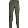 JACK & JONES Pantaloni Cargo da Uomo Plus Size Slim Tapered Fit Pantaloni Cargo, Verde Bosco, 36W x 32L
