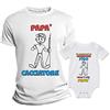 Overthetee Coppia Tshirt papà e Body Figlio, da Grande Sarò Un Cacciatore Come Il Mio papà